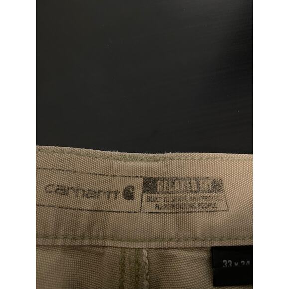 Carhartt Pants Mens 33x34 Tan Rugged Flex Relaxed Fit Canvas Work Pant Carpenter - Picture 6 of 14